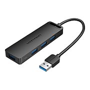 HUB USB Vention, porturi: 4 x USB 3.2 gen 1, micro USB (M), conectare prin USB 3.2 gen 1, rata transfer 5 Gbps, ABS, cablu 0.15m negru,  CHLBB  (timbru verde 0.18 lei) - 6922794746626