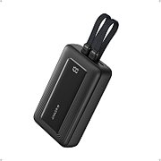 POWER BANK Anker  20000 mAh, 30W PD si Power IQ 3.0, 1 x USB-C, 1 x Lightning, cablu Lightning si USB atasate, 350 g, negru,  A1681G11  (timbru verde 0.98 lei) - 0194644295998