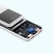 POWER BANK Vention 10000mAh/37Wh, 22.5W , 2 x USB, 1 x USB Type-C, 1 x Micro USB, digital display pt. status baterie, max. 3A, alb,  FHKW0  (timbru verde 0.98 lei) - 6922794781566