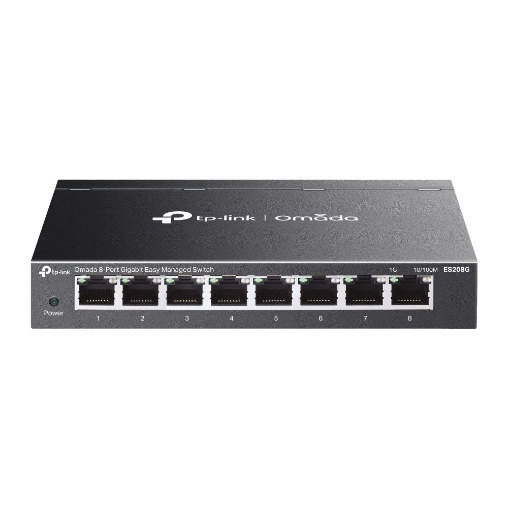 SWITCH TP-Link Easy Managed, 8-Porturi Gigabit RJ-45, metalic  ES208G  (timbru verde 2 lei)