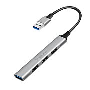 HUB extern LOGILINK, porturi USB: USB-A 3.0 x 1 + USB-A 2.0 x 3, conectare prin USB-A, aluminiu, prot. supracurent, supratensiune, gri,  UA0391  (timbru verde 0.18 lei)