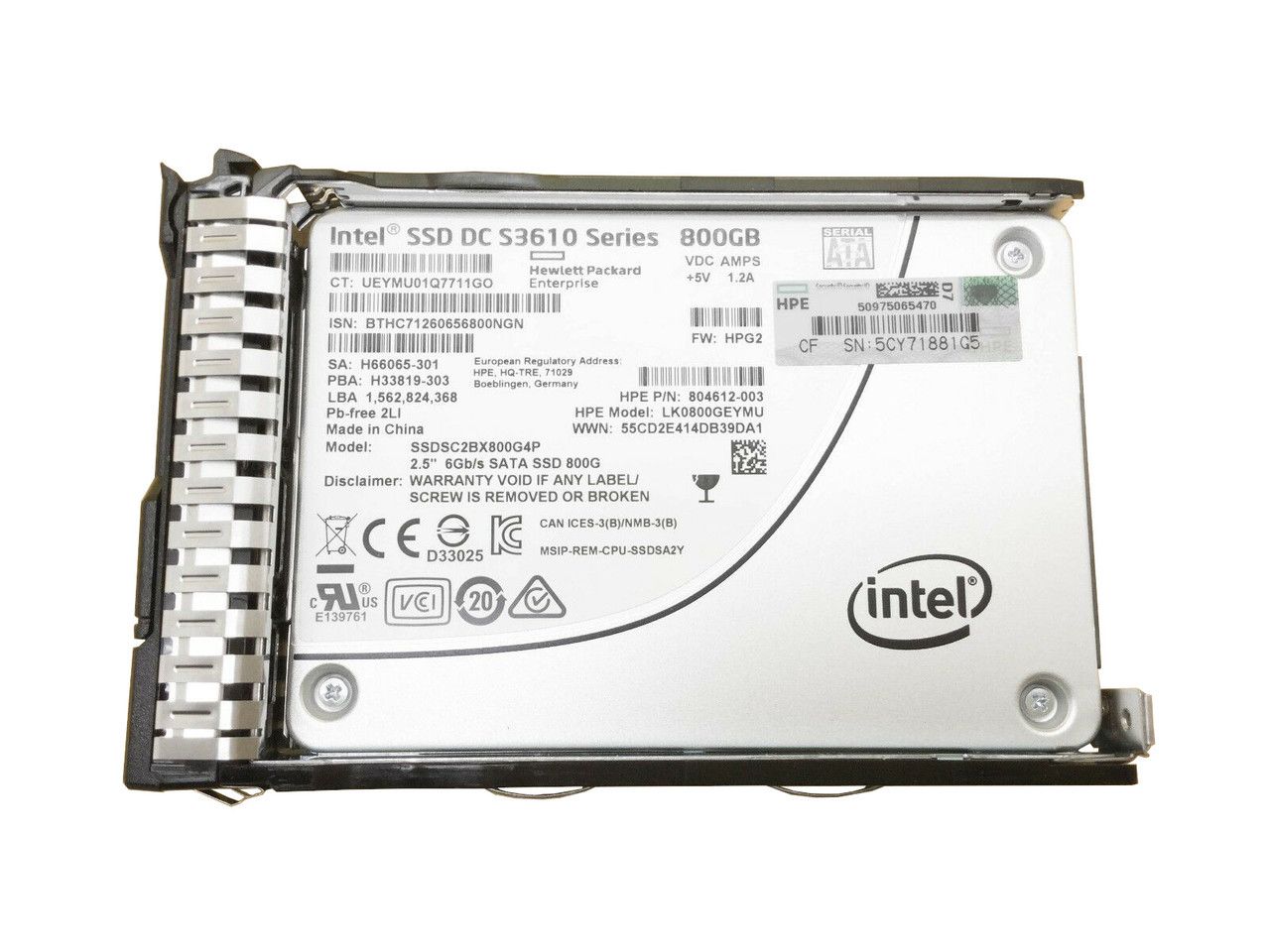 Hewlett Packard Enterprise 804625-B21 unități SSD 2.5  800 Giga Bites ATA III Serial