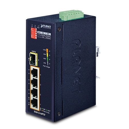 Planet PLANET ISW-514PTF switch-uri Fara management Fast Ethernet (10/100) Power over Ethernet (PoE) Suport Albastru