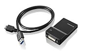 Lenovo USB 3.0 - DVI/VGA adaptor grafic USB 2048 x 1152 Pixel Negru