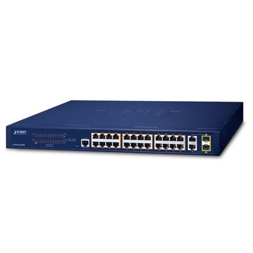 Planet PLANET FGSW-2624HPS switch-uri Gestionate L2/L4 Gigabit Ethernet (10/100/1000) Power over Ethernet (PoE) Suport 1U Albastru