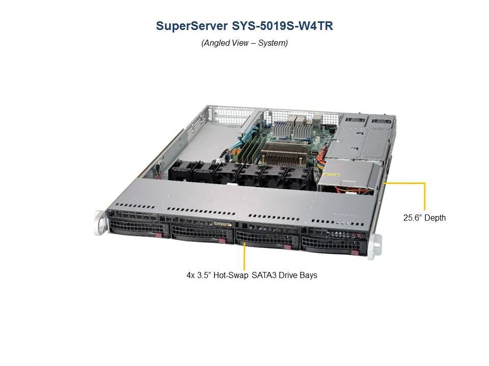 Supermicro SuperServer 5019S-W4TR Intel® C236 LGA 1150 (Mufă H4) Cabinet metalic (1U) Negru