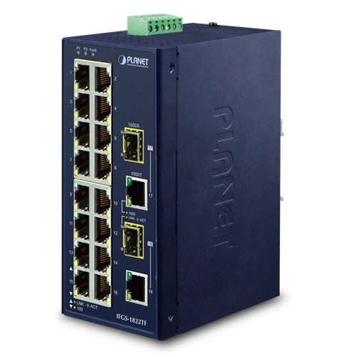 Planet PLANET IFGS-1822TF switch-uri Fara management Fast Ethernet (10/100) Albastru