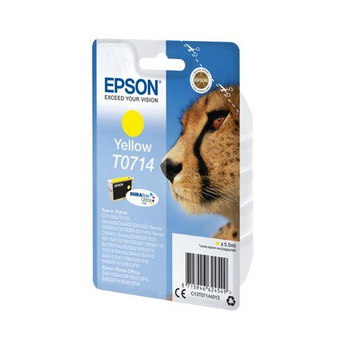 Epson Singlepack Yellow T0714 DURABrite Ultra Ink