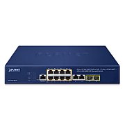 PLANET IPv4/IPv6, 8-Port Managed Gestionate L2/L4 Gigabit Ethernet (10/100/1000) Power over Ethernet (PoE) Suport 1U Albastru