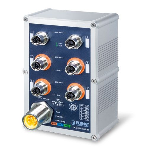 Planet PLANET IP67-rated Industrial L2+ Gestionate L2+ Fără Power over Ethernet (PoE) Suport Albastru, Gri