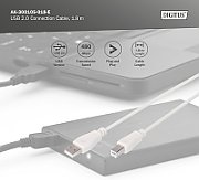Digitus AK-300105-018-E cabluri USB USB 2.0 1,8 m USB A USB B Bej