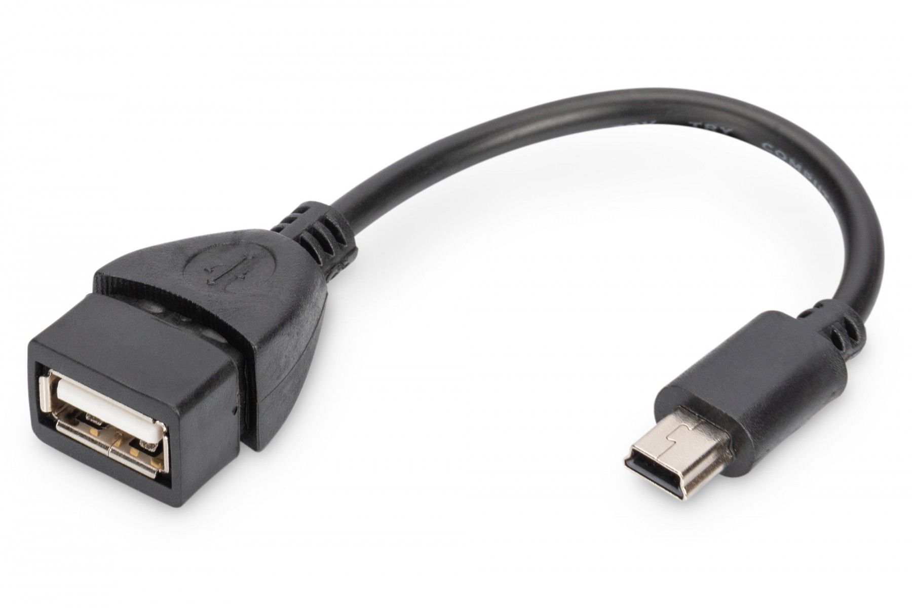 Digitus AK-300310-002-S cabluri USB USB 2.0 0,2 m Mini-USB B USB A Negru