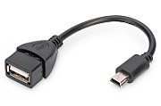 Digitus AK-300310-002-S cabluri USB USB 2.0 0,2 m Mini-USB B USB A Negru