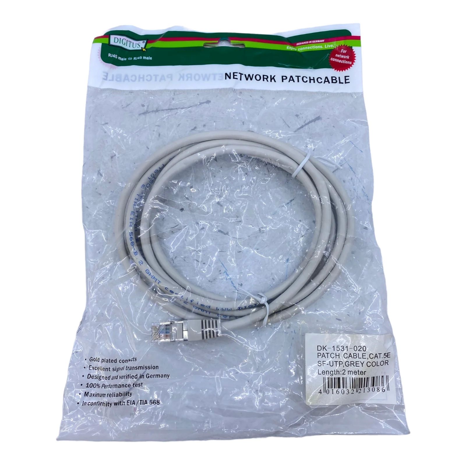 Digitus DK-1531-100 cabluri de rețea Gri 10 m Cat5e SF/UTP (S-FTP)