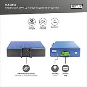 Digitus DN-651158 switch-uri Gestionate L2 Gigabit Ethernet (10/100/1000) Negru, Albastru