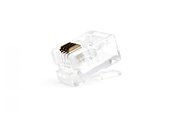RJ12 Modular plug (6P6C), unshielded, stranded cable, 100 pieces