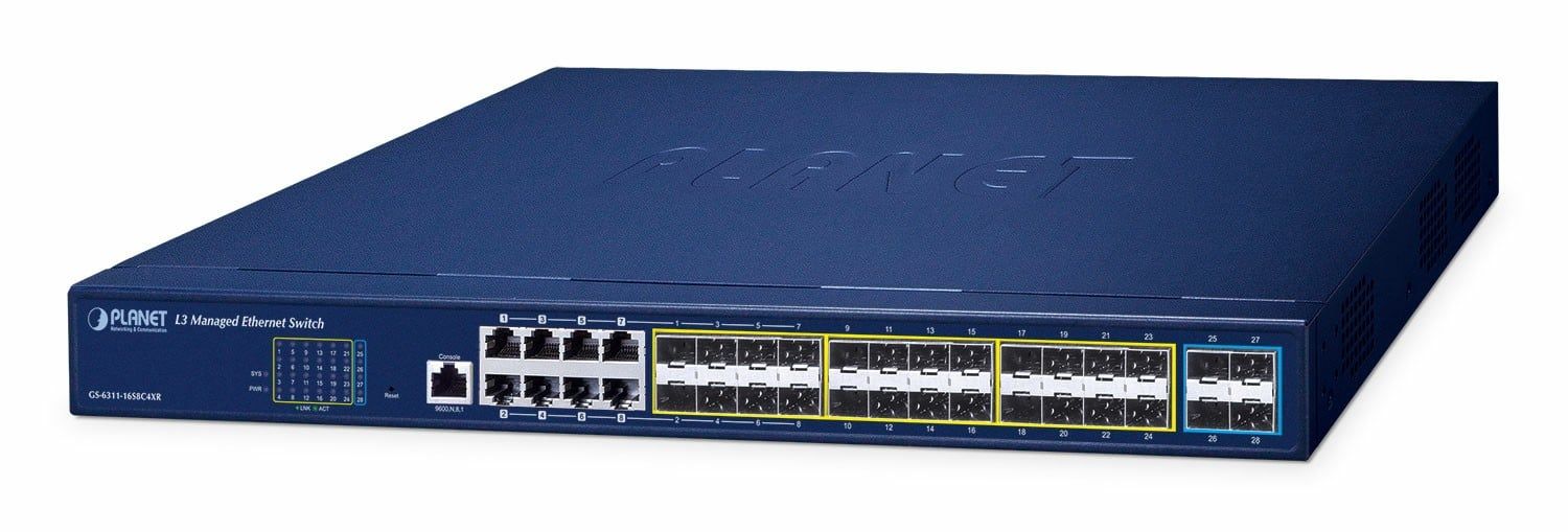 Switch Planet GS-6311-16S8C4XR, 8 porturi 10/100/1000 Mbps