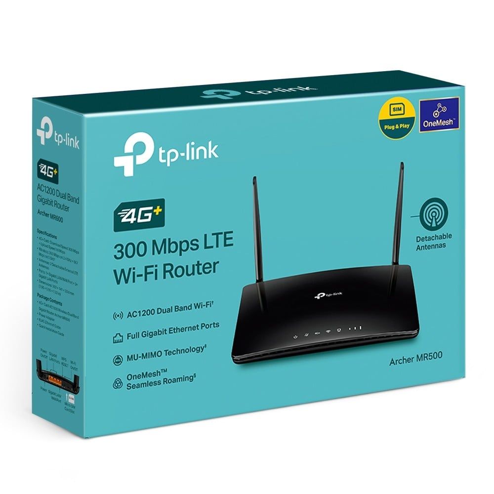 TP-Link Archer MR500 router wireless Gigabit Ethernet Bandă dublă (2.4 GHz/ 5 GHz) 4G Negru