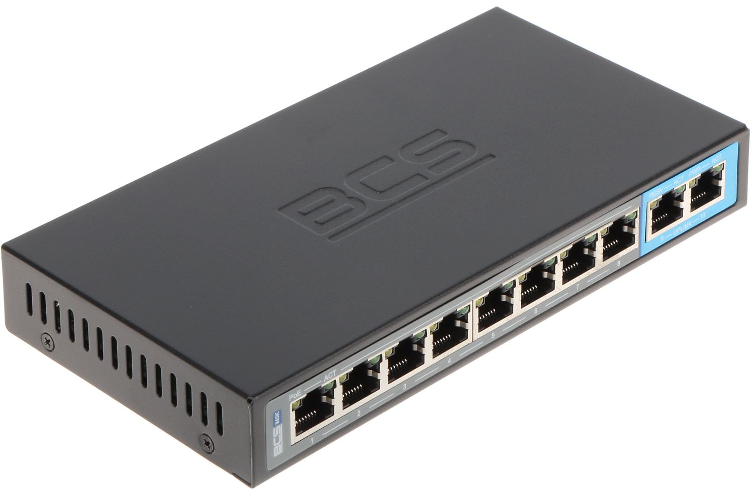 BCS BCS-B-SP0802 Switch PoE cu 8 porturi cu tehnologie exPoE 100Mbps