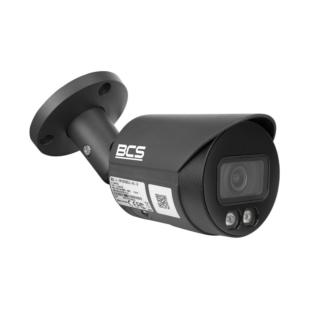 BCS BCS-L-TIP15FCR3L3-Ai1-G Cameră IP tubulară 5MP cu tehnologie NightColor și funcții inteligente