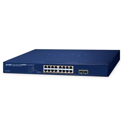 Planet PLANET GSW-1820HP switch-uri Fara management Gigabit Ethernet (10/100/1000) Power over Ethernet (PoE) Suport 1U Albastru