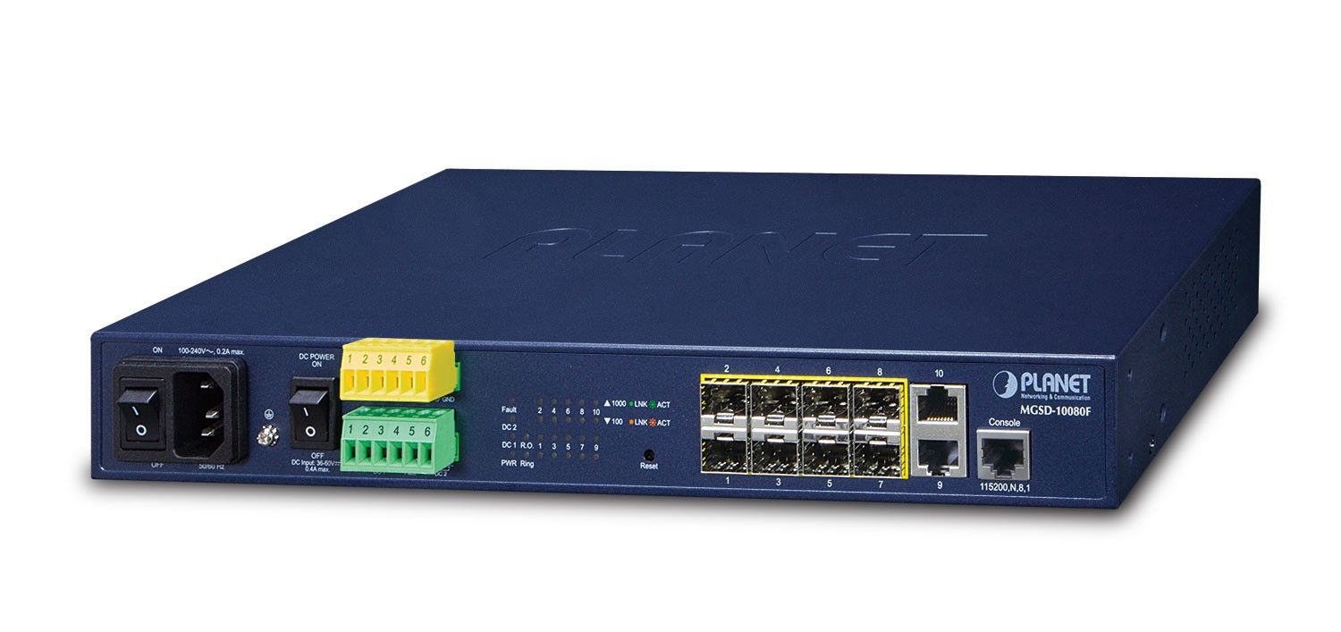 PLANET MGSD-10080F switch-uri Gestionate L2+ Gigabit Ethernet (10/100/1000) 1U Albastru