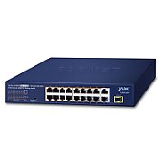 PLANET 16-Port 10/100TX 802.3at PoE Fara management Fast Ethernet (10/100) Power over Ethernet (PoE) Suport 1U Albastru