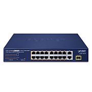 PLANET 16-Port 10/100TX 802.3at PoE Fara management Fast Ethernet (10/100) Power over Ethernet (PoE) Suport 1U Albastru