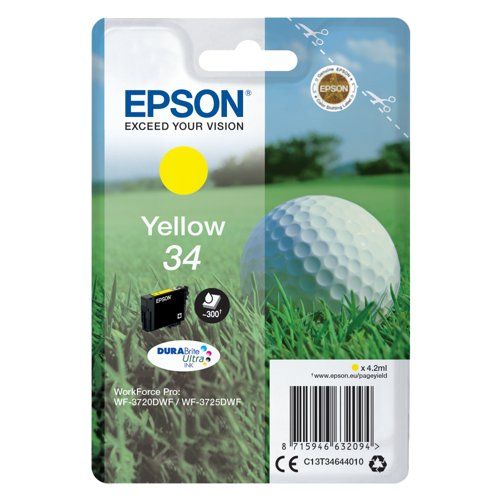 Epson Golf ball Singlepack Yellow 34 DURABrite Ultra Ink