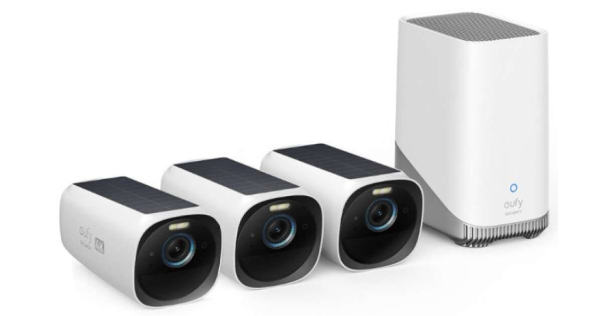 Sistem supraveghere 3+1 Anker  eufyCam 3 S330 ,4K Ultra HD,bullet,wireless,16GB extensibil cu HDD,int si ext,IR 8m,audio bidirectional,energie solara,  T88723W1  (timbru verde 2.4 lei)-194644111724