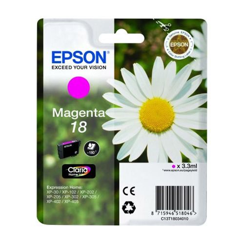 Cartus cerneala Epson C13T18034012 ,Magenta ,180 pagini ,Original (18) 