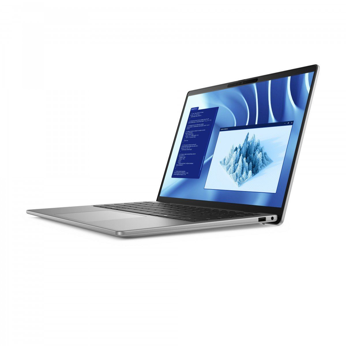 Laptop Dell Latitude 7455, 14 inch 2560 x 1600 Touchscreen, Qualcomm X Plus X1P-64-100 (10 C / 10 T, 3.4 GHz - 3.4 GHz), 16 GB LPDDR5X, 512 GB SSD, Qualcomm Adreno, Windows 11 Pro, Tastatura Spaniola, Gri