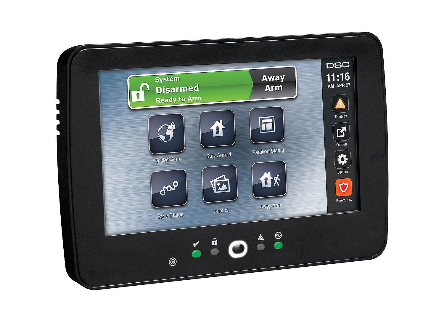 BCS HS2TCHPBLKE3 Tastatură LCD tactilă iluminată din spate de 7  pentru sisteme de alarmă DSC NEO