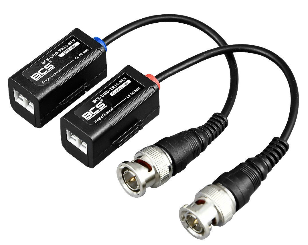 BCS BCS-UHD-TR1S (SET) Kit de convertoare video UTP cu protecție și suport pentru multiple standarde