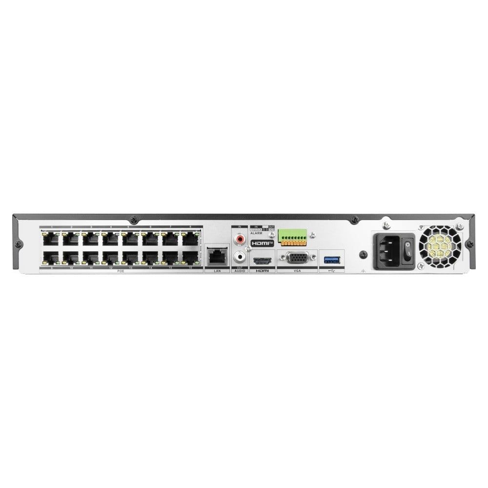 BCS BCS-V-NVR1602-A-4KE-16P(3) Recorder IP cu 16 canale cu tehnologia AcuSense și PoE de 200W