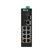 BCS BCS-L-SP0801G-1SFP(2) Switch industrial PoE 8 porturi pe șină DIN cu tehnologie exPoE 96W