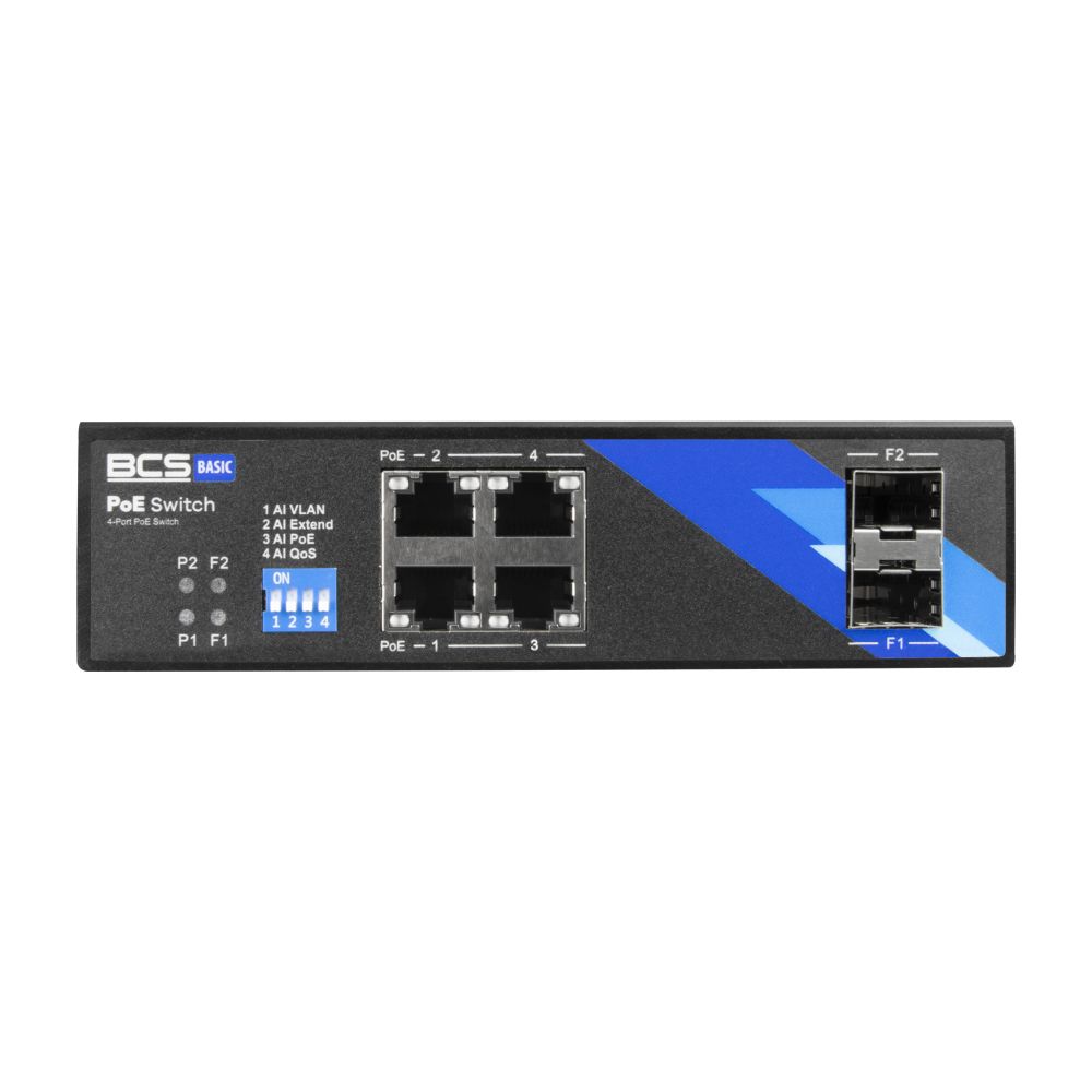 BCS BCS-B-ISP04G-2SFP Switch PoE Industrial cu 4 Porturi pentru Șină DIN 1Gbps cu 2xSFP