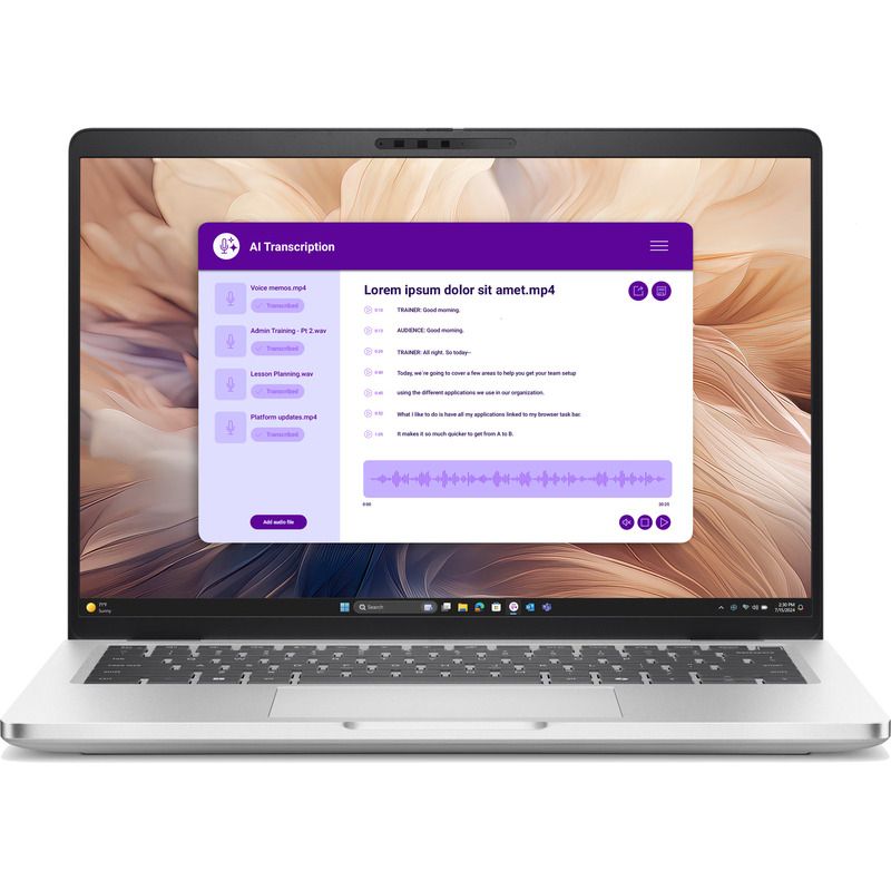 Laptop Dell Pro 14 Plus DLPB1425U7321ARCWP, 14 inch 1920 x 1200 Touchscreen, Intel 268V (8 C / 8 T, 2.2 GHz - 5.0 GHz, 12 MB cache), 32 GB LPDDR5X, 1 TB SSD, Intel Graphics, Windows 11 Pro, Argintiu