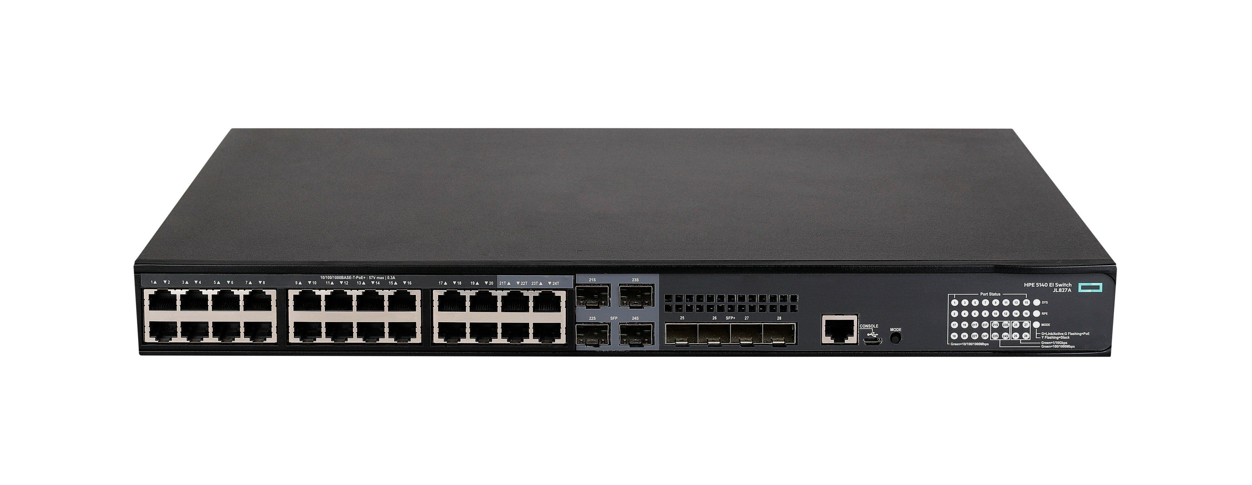 HPE Switch 5140 24G PoE+ 4SFP+ EI 24xGBit/4xSFP+ JL827A