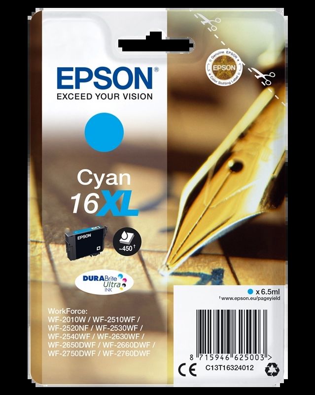 Epson Pen and crossword Singlepack Cyan 16XL DURABrite Ultra Ink