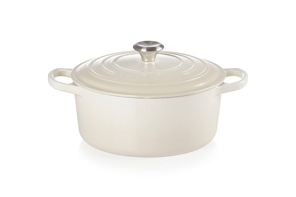 Le Creuset Signature Roaster round 22cm Meringue creme (21177227164430)