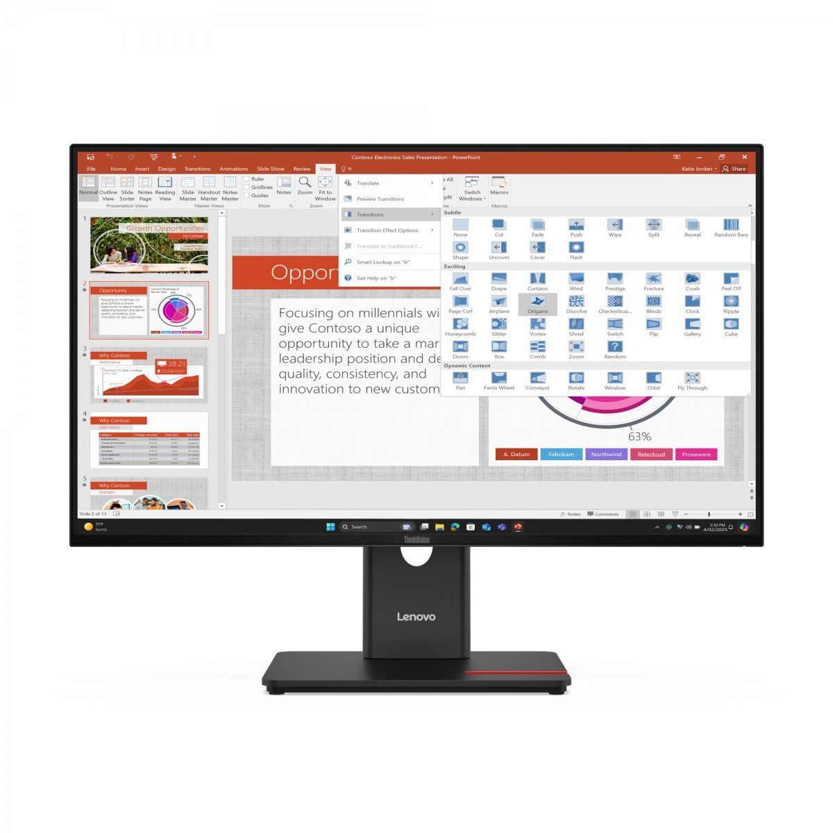 LENOVO ThinkVision T27-40 68,58cm 27inch IPS 16:9 1920x1080 300cd/m2 1500:1 HDMI DP VGA USB TopSeller