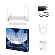CUDY AX3000 2.5G Dual Band Wi-Fi 6 Mesh PoE Router, Chipset MT7981BA+MT7976CN+MT7531AE+RTL8221B, 802.11ax/ac/a/b/g/n, 2402Mbps at 5GHz + 574Mbps at 2.4GHz, 1 x 2.5G Port(PoE-IN,802.3at/af or Passive PoE), 4 x 10/100/1000Mbps Ports, 4 x 5dBi fixed antennas, 1 x USB 2.0, WiFi router/AP/ Repeater/WISP