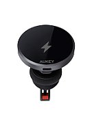 Alimentator Smartphone auto Aukey, HD-MC13, 15W, fast charge, suport prindere ventilatie, magnetic, alimentare prin UCB-C, 1 x USB-C, negru,  LLTSN1048332  (timbru verde 0.18 lei) - 689323787043