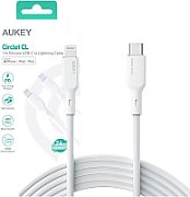 Cablu alimentare si date Aukey, USB Type-C (T) la USB Lighting, 1.2m, 480 Mbps, 87W, braided, negru,  LLTSN1049127  (timbru verde 0.08 lei) -689323787227
