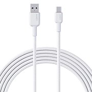 Cablu alimentare si date Aukey, USB Type-C (T) la USB Type-A (T), 1.8m, 480 Mbps, 60W, braided, alb,  LLTSN1041441  (timbru verde 0.08 lei) -689323785896