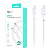 Cablu alimentare si date Aukey, USB Type-C (T) la USB Type-A (T), 1.8m, 480 Mbps, 60W, braided, alb,  LLTSN1041441  (timbru verde 0.08 lei) -689323785896