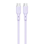 Cablu alimentare si date Aukey, USB Type-C (T) la USB Type-C (T), 1.8m, 480 Mbps, 100W, silicon, mov,  LLTSN1049571  (timbru verde 0.08 lei) -689323787319