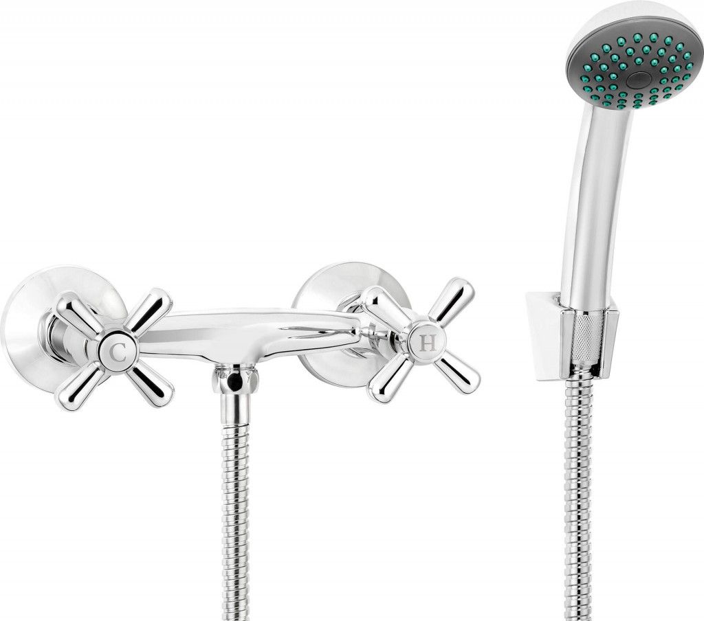 Wall-mounted shower faucet with shower set