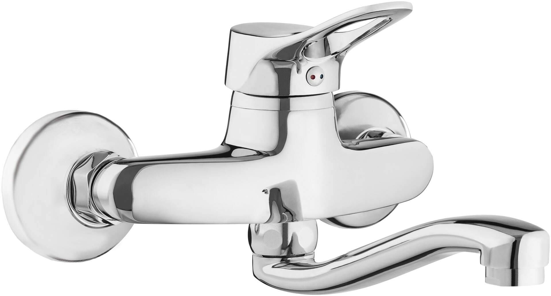 Wall-mounted washbasin mixer